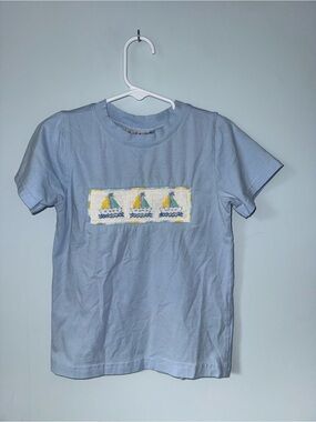 Light Blue Kids Sailboat Tee with Appliqué